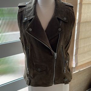 Blank NYC olive green size M suede biker vest